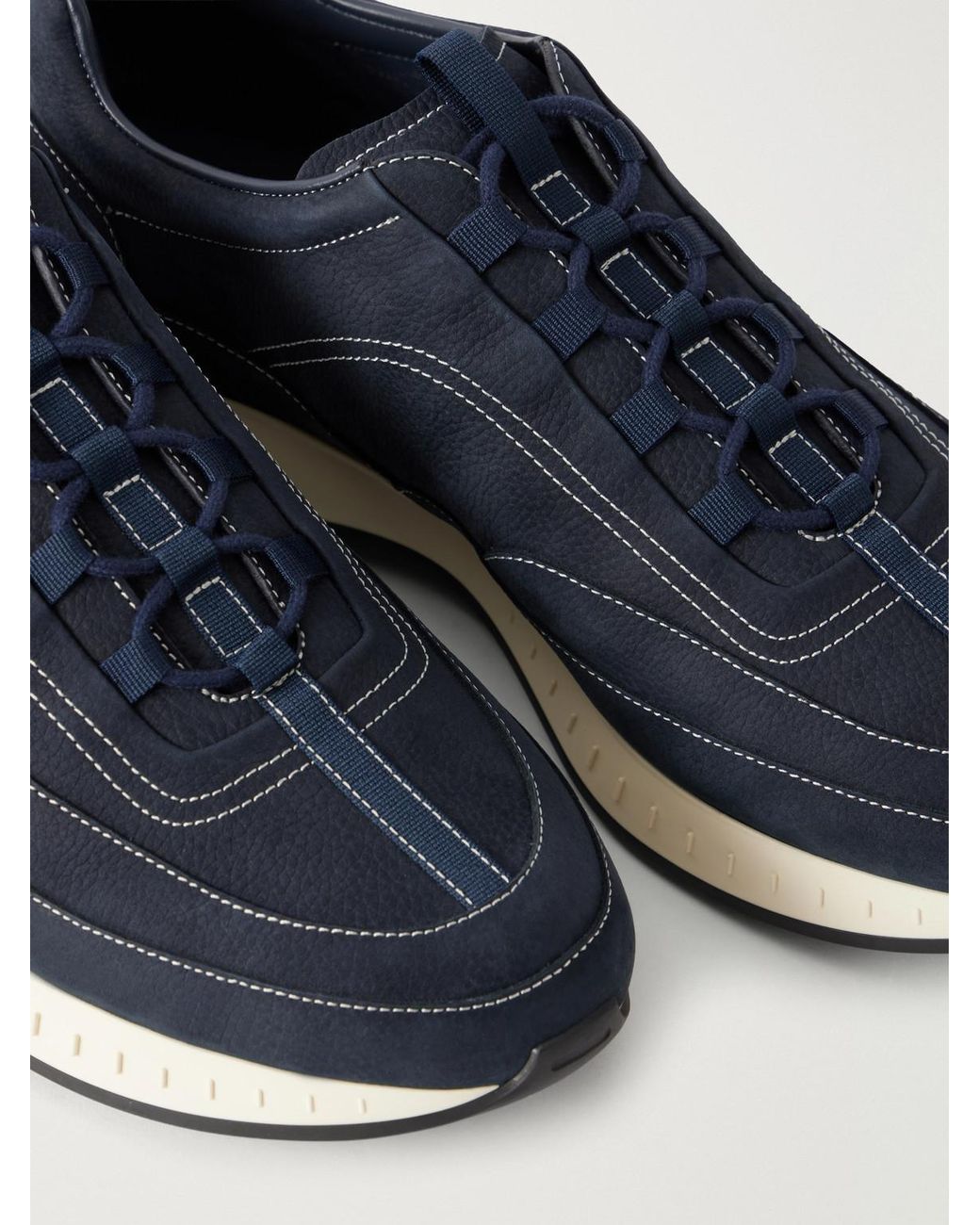 John Lobb Blue Laced Stream Nubuck Sneakers for men