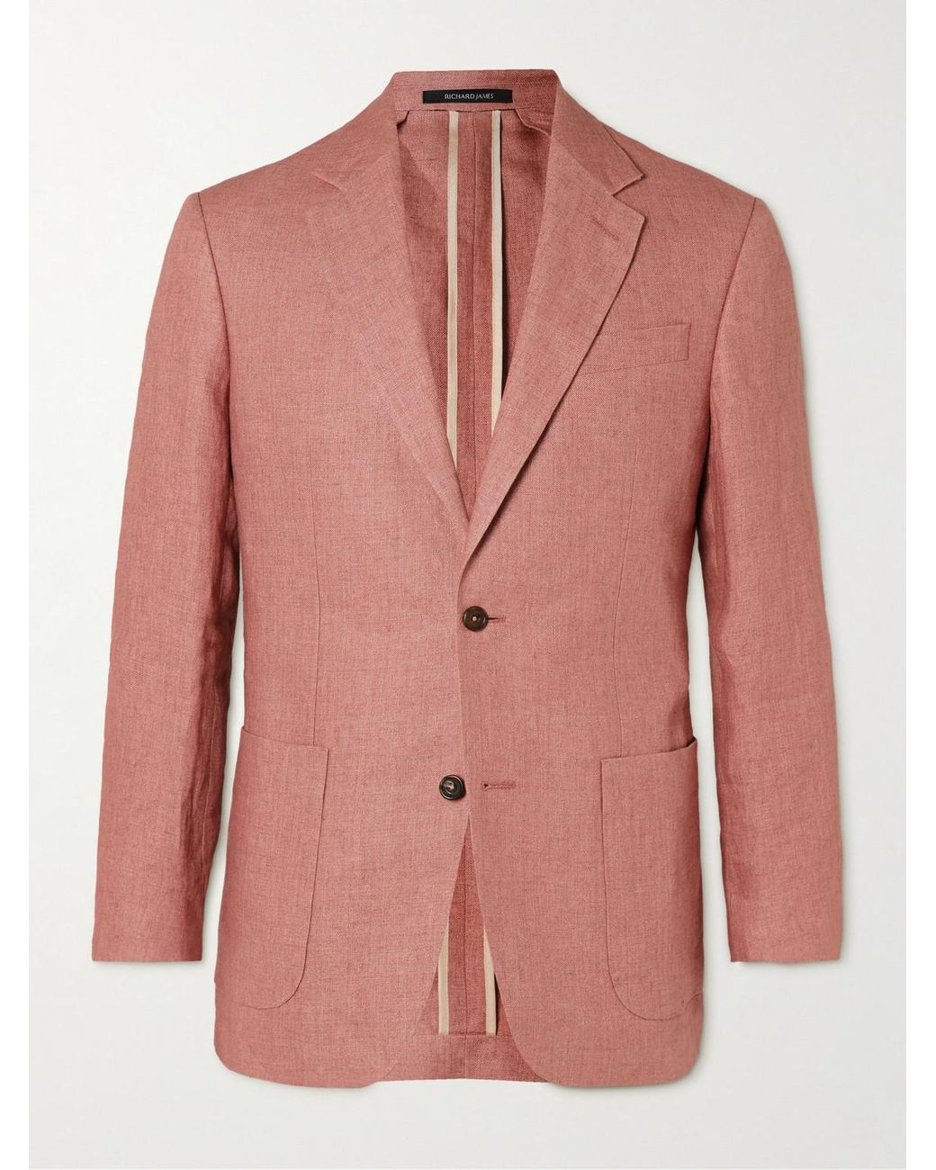 Pink linen cheap jacket men's