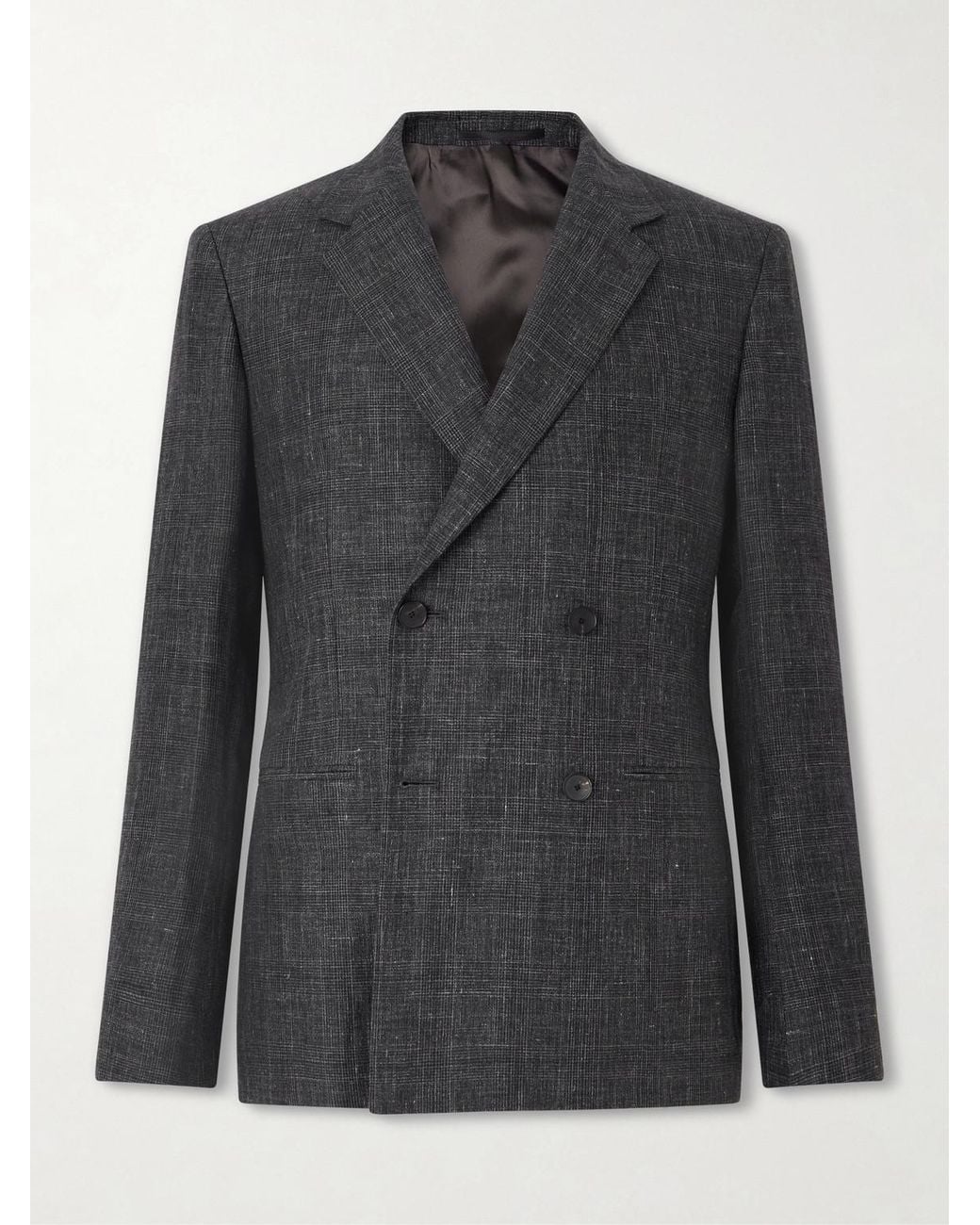 Mr P. Black Delave Linen Check Jacket for men