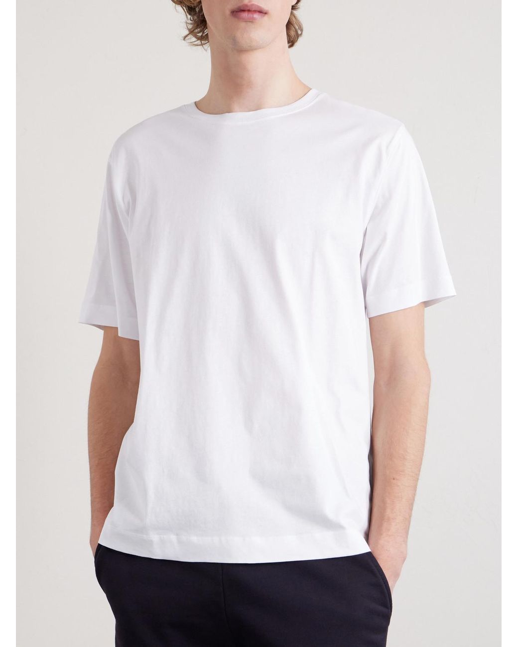 Dries Van Noten White Cotton-Jersey T-Shirt for men