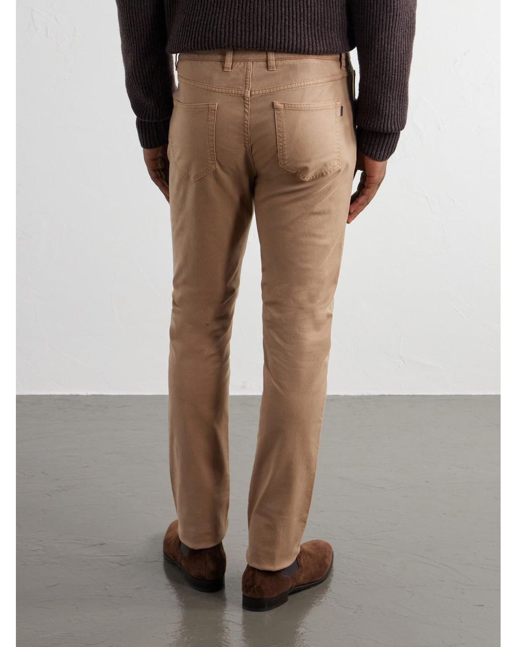 James Purdey & Sons Natural Slim-Fit Straight-Leg Cotton-Blend Twill Trousers for men