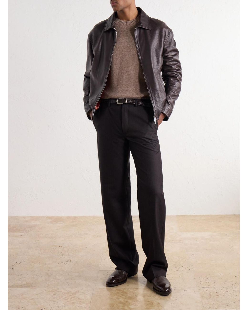 Boglioli Natural Virgin Wool And Cashmere-Blend Sweater for men
