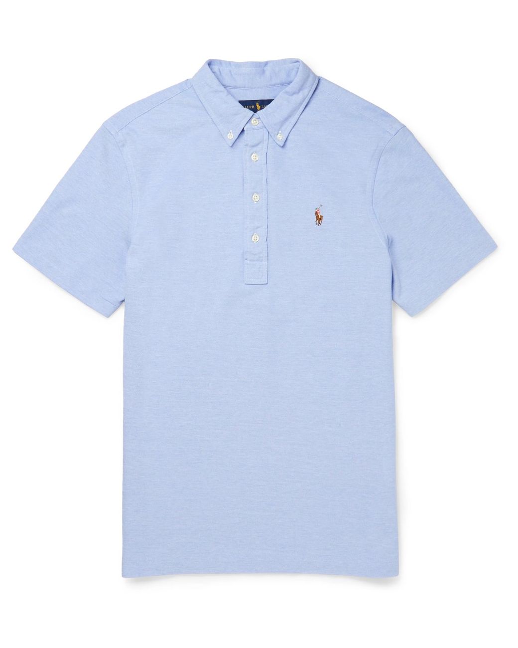 Polo Ralph Lauren Slim-fit Button-down Collar Cotton-piqué Polo Shirt in  Blue for Men | Lyst