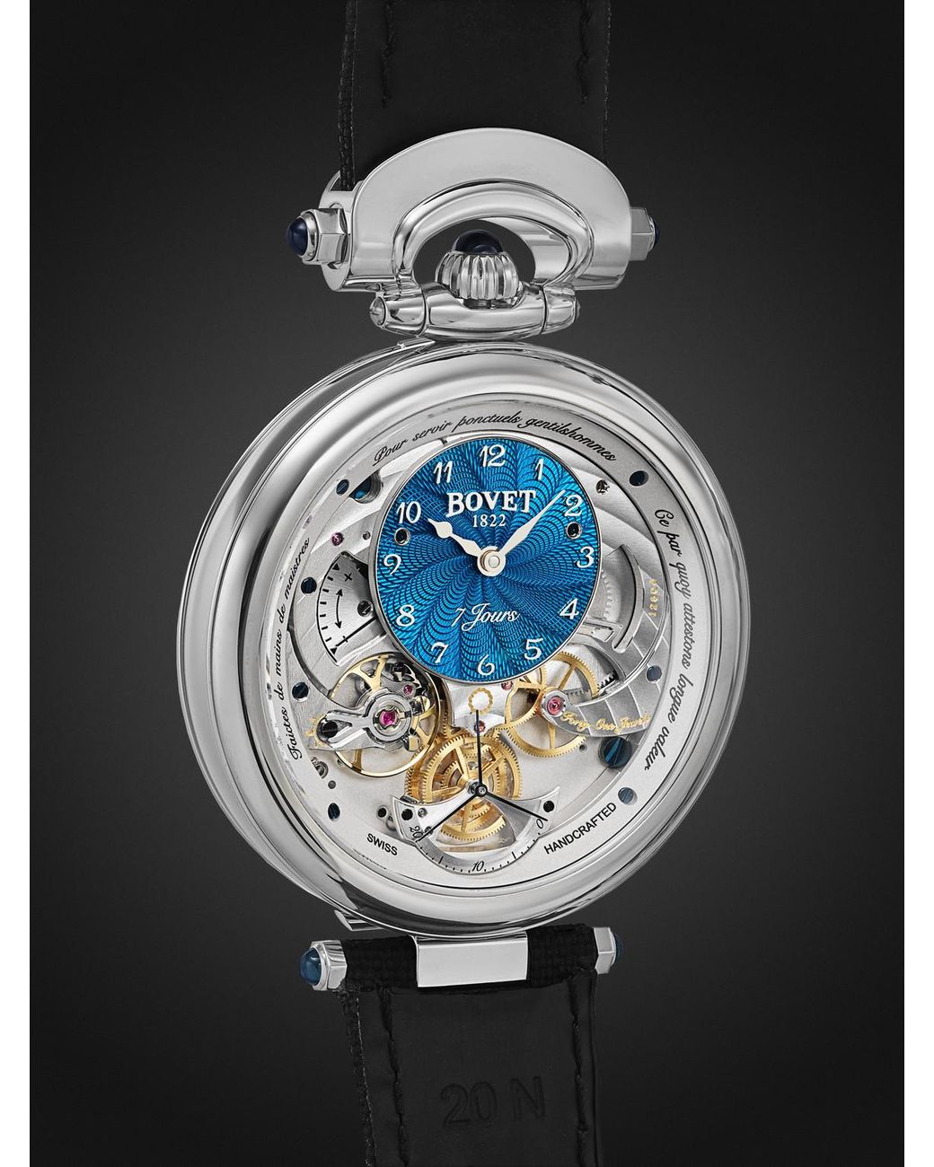 Bovet Black Monsieur Limited Edition Hand-wound Titanium Watch for men