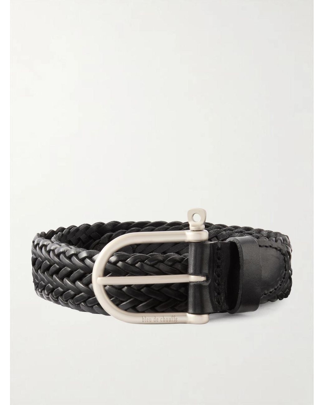 Bleu De Chauffe Black 3.5Cm Manille Leather Belt for men