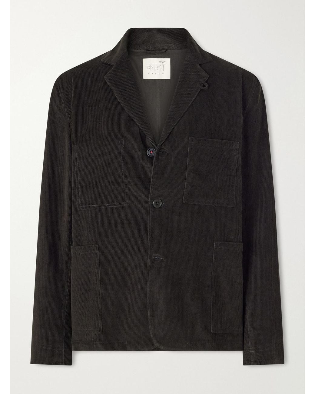 Kardo Black Somesh Cotton-Corduroy Suit Jacket for men