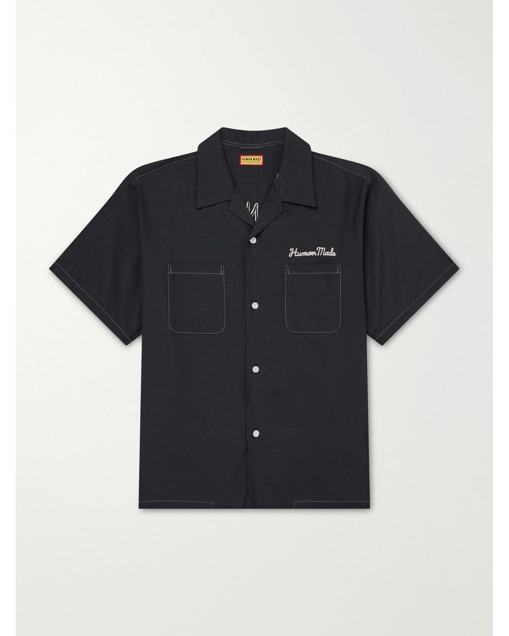 Human Made Blue Souvenir Logo-Embroidered Poplin Shirt for men