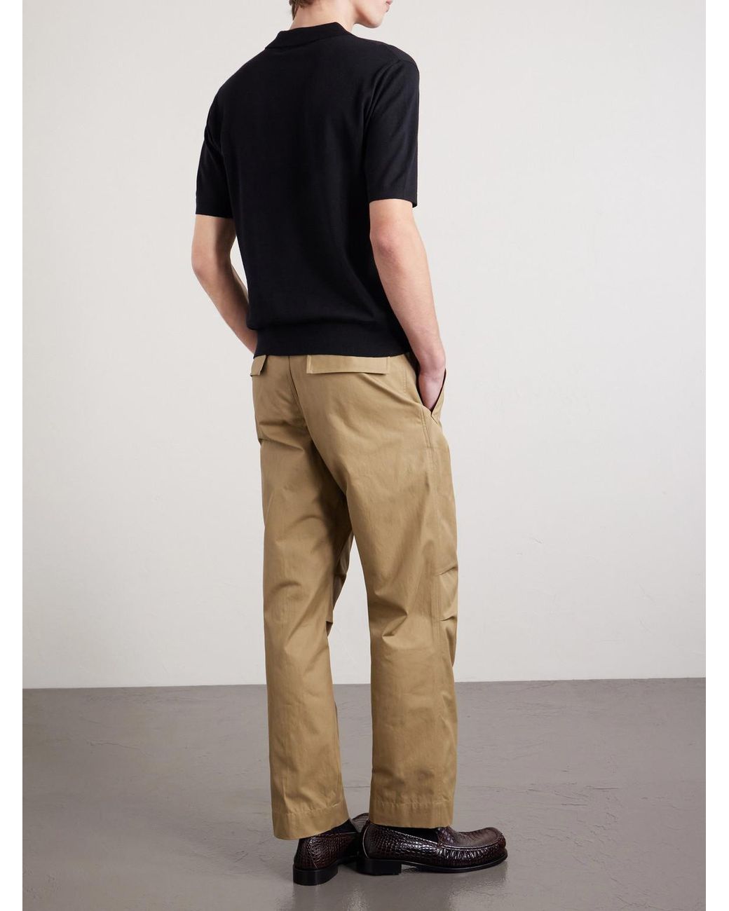 Dries Van Noten Black Merino Wool Polo Shirt for men