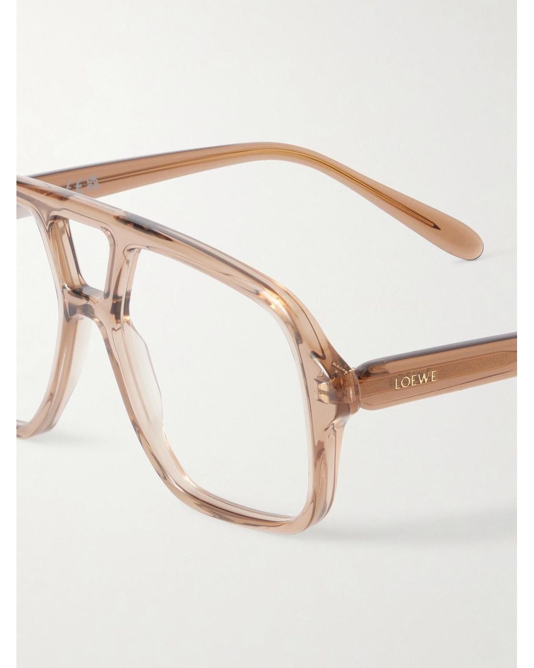 Loewe Natural Slim Rectangular Aviator-Style Acetate Glasses for men