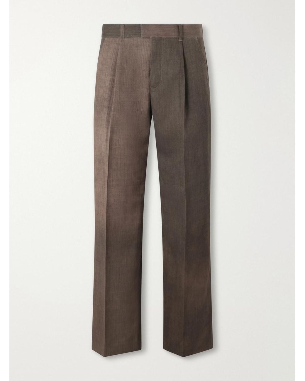 Our Legacy Gray Slack Straight-Leg Pleated Virgin-Wool Twill Suit Trousers for men