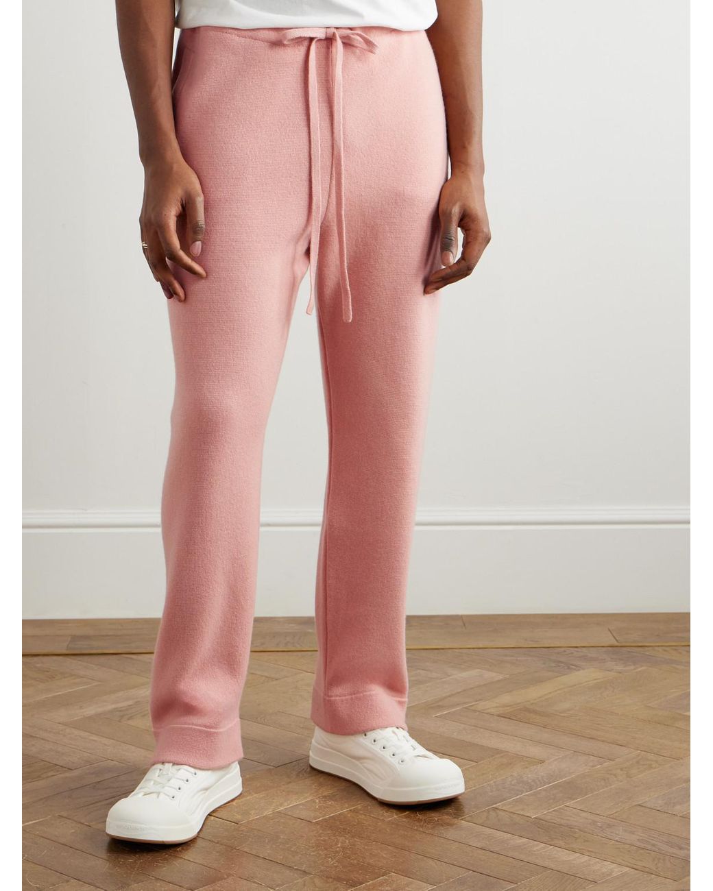 God's True Cashmere Pink Wanderer Tapered Embellished Cashmere Trousers for men