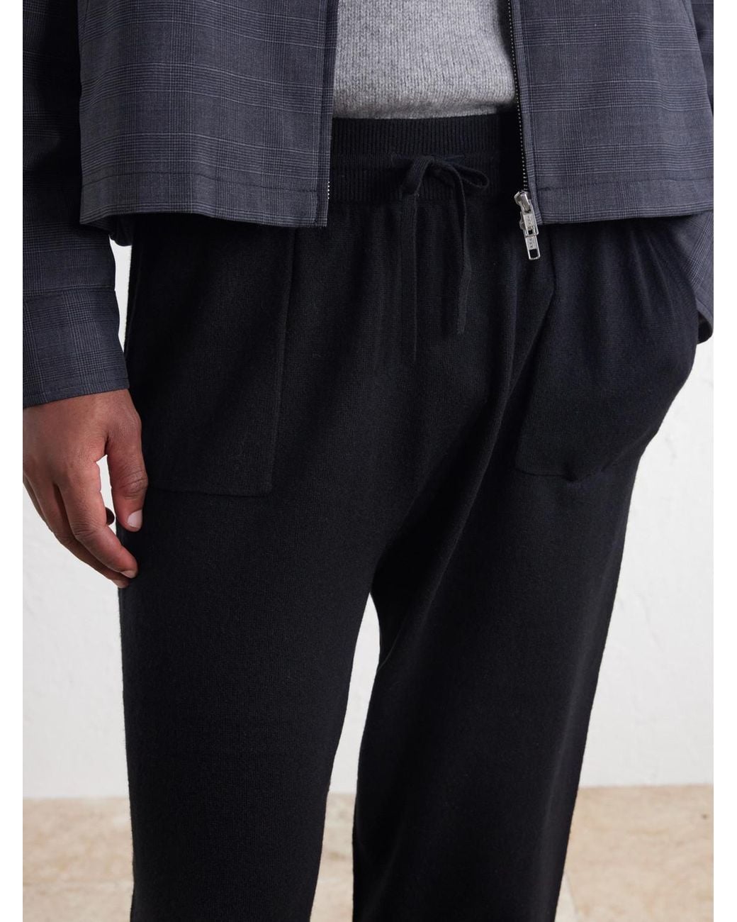 Mr P. Black Tapered Wool And Cashmere-Blend Sweatpants for men