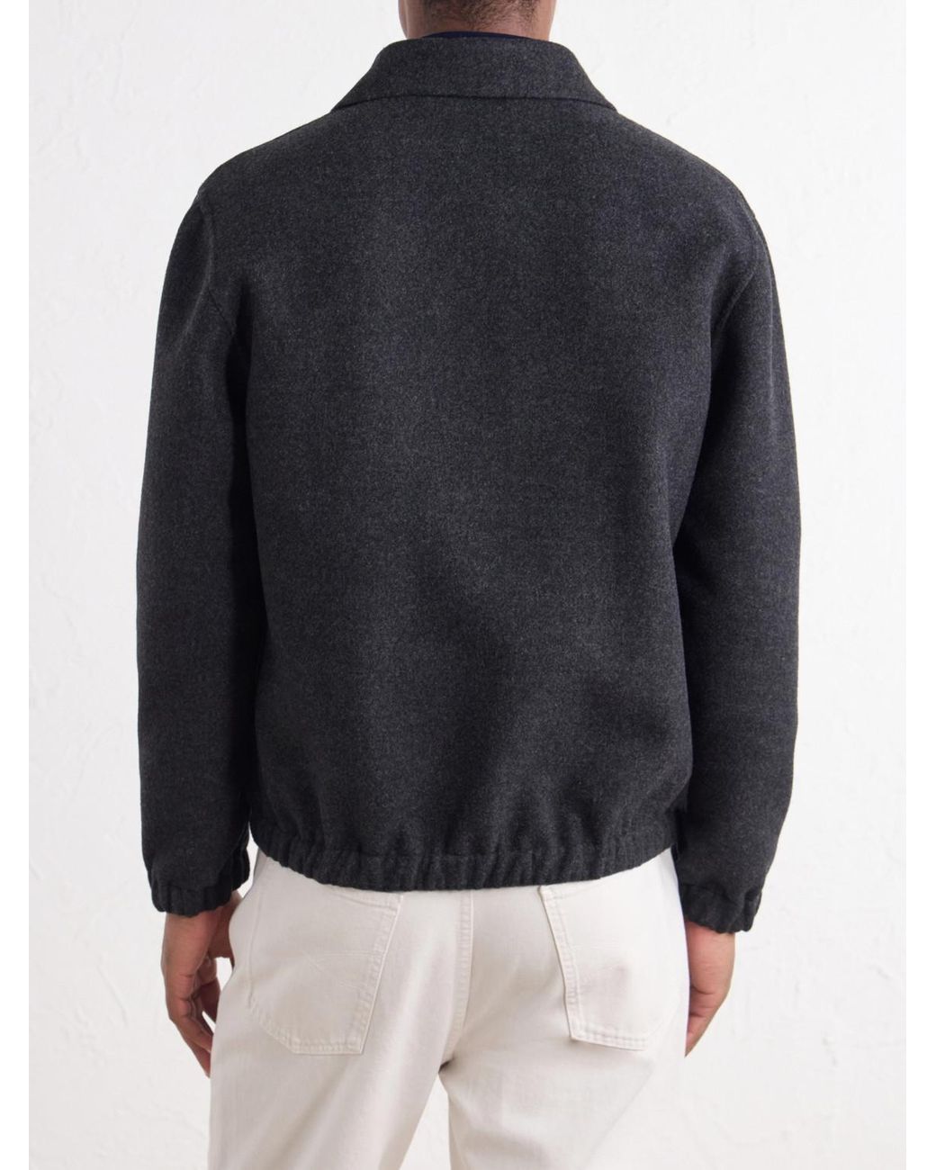 Eleventy Black Wool Bomber Jacket for men