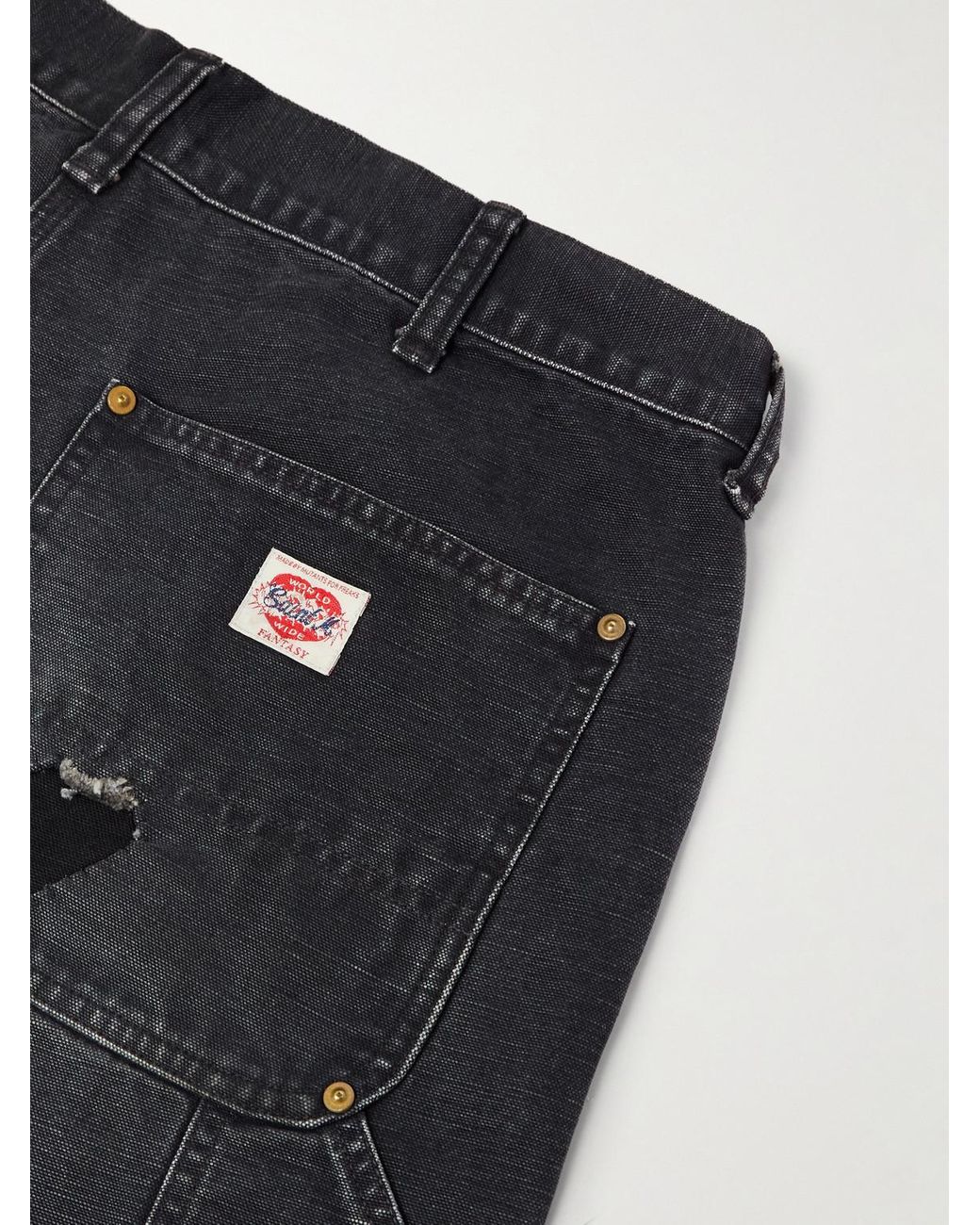 SAINT Mxxxxxx Slim-Fit Flared Double-Knee Distressed Jeans in
