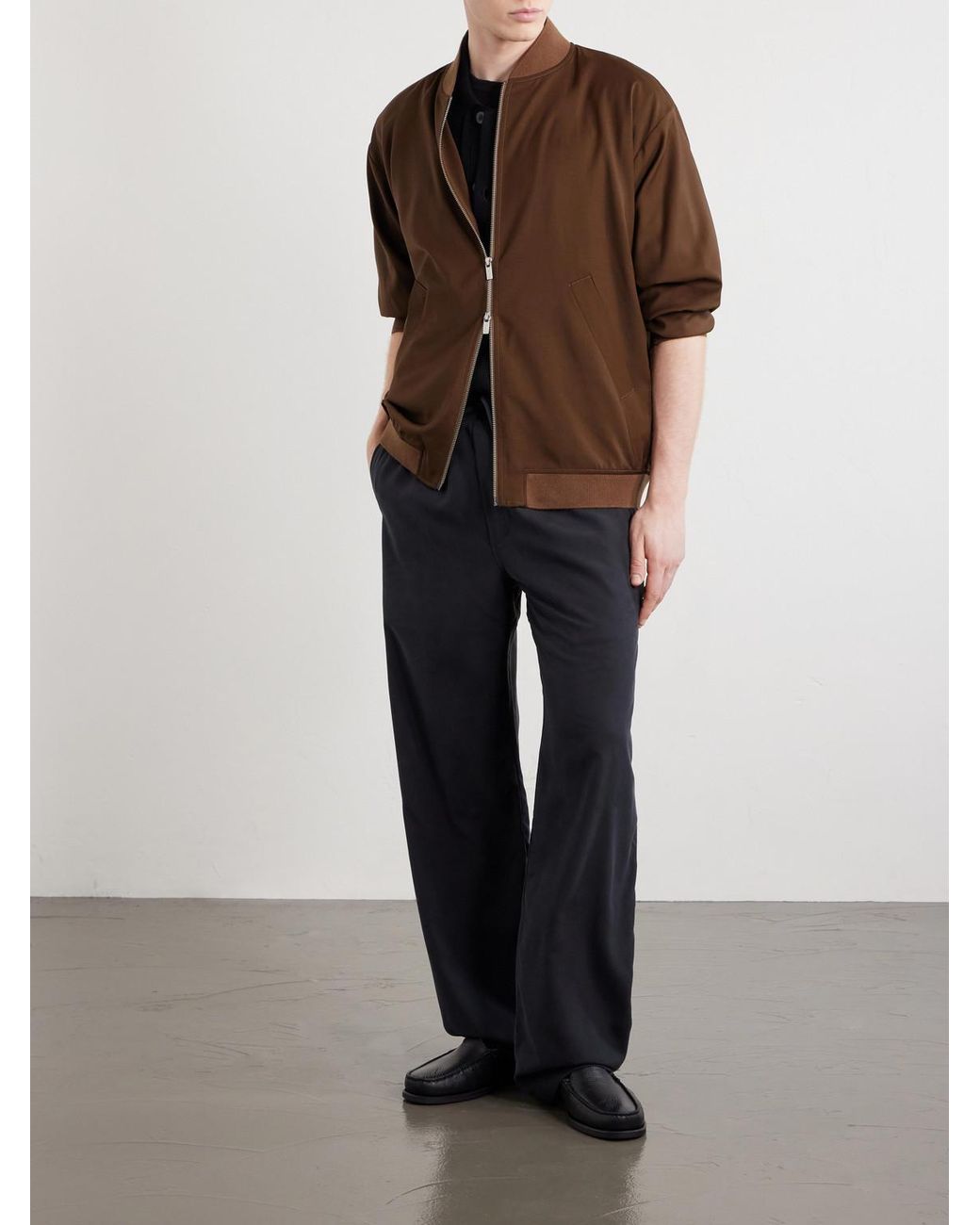 Barena Brown Gabier Virgin Wool Bomber Jacket for men