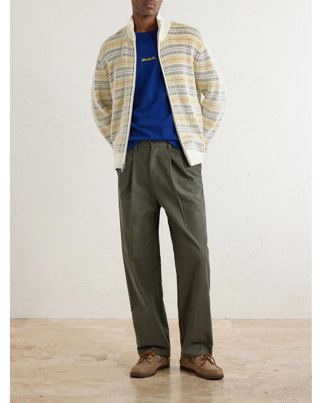 Aimé Leon Dore Natural Cable-Knit Cotton Zip-Up Sweater for men