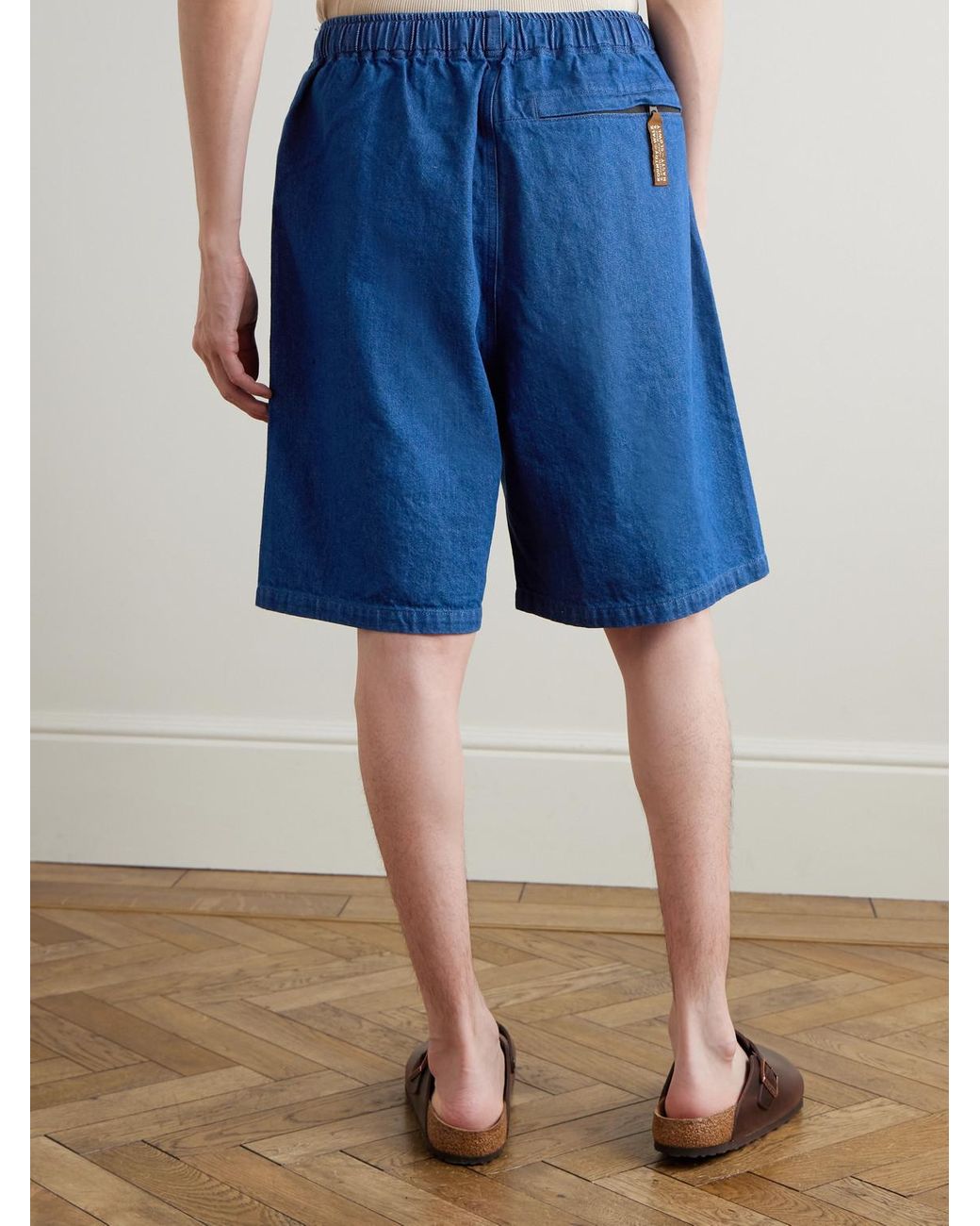 Kapital Blue Easy Wide-Leg Belted Denim Shorts for men