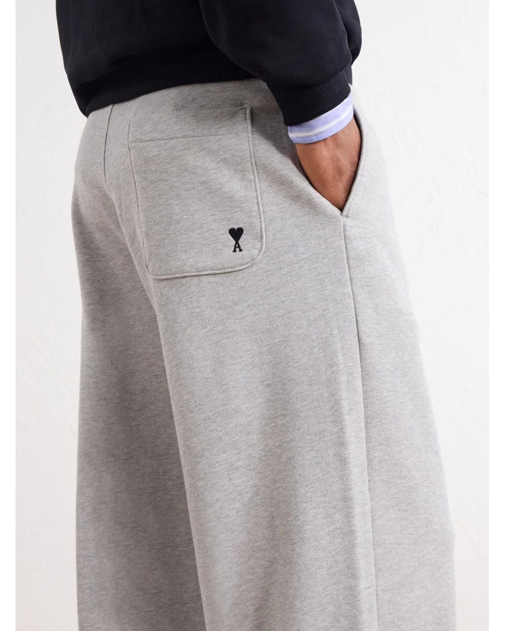 AMI White Straight-Leg Cotton-Blend Jersey Sweatpants for men