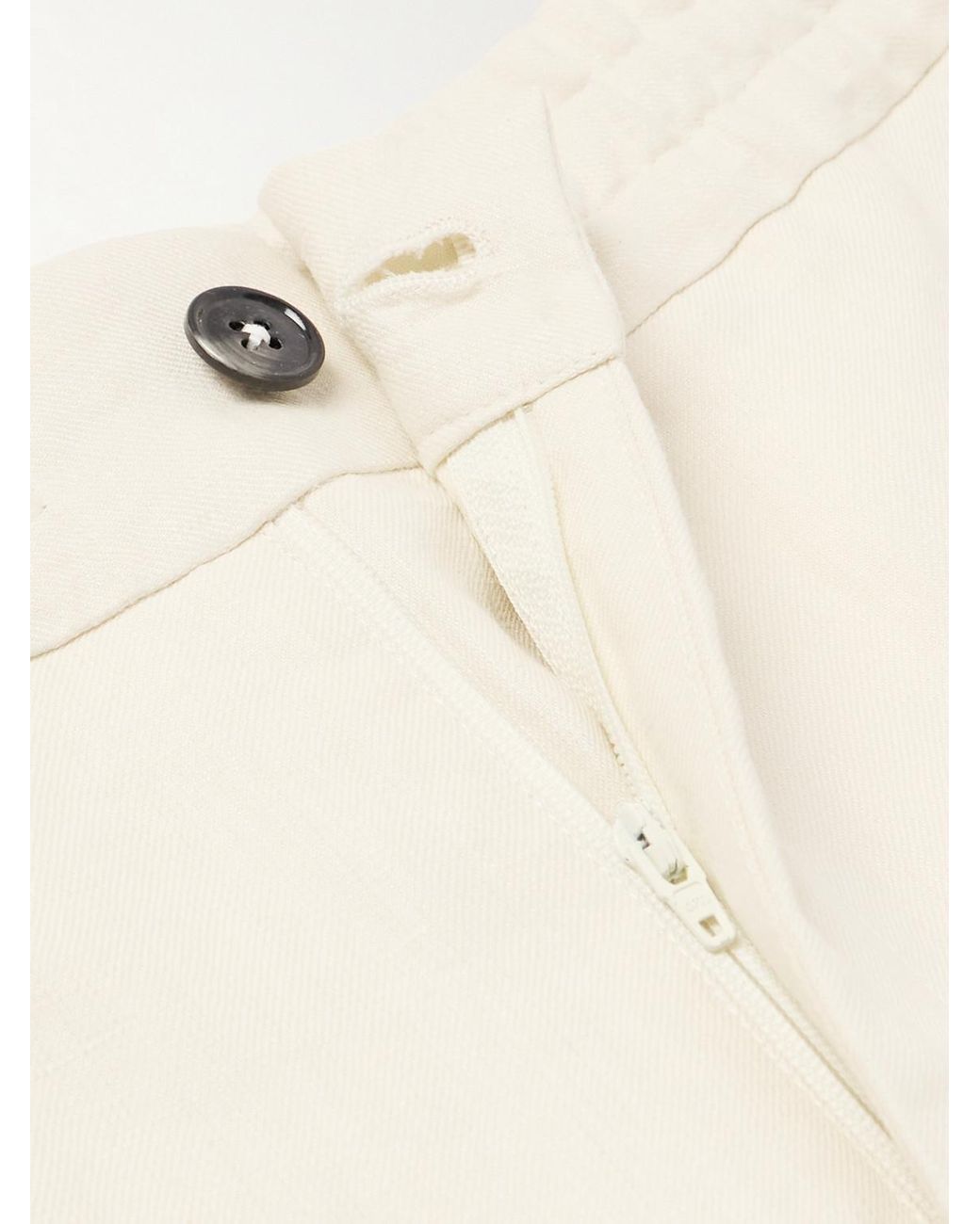 Zegna Natural Tapered Oasi Linen Trousers for men