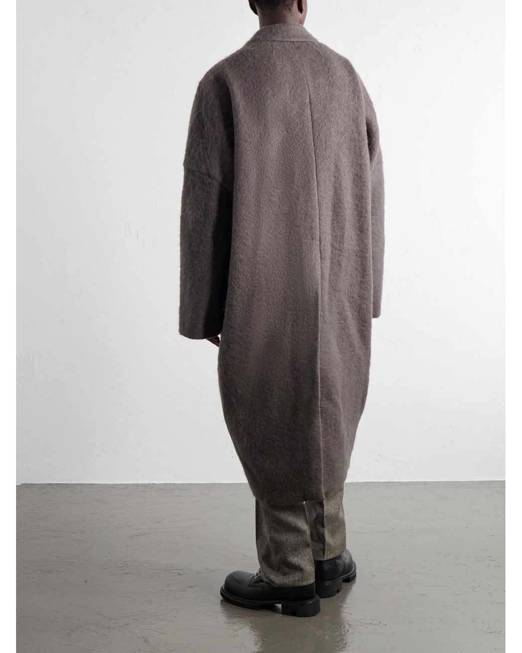 Rick Owens Gray Poiret Alpaca And Wool-Blend Coat for men