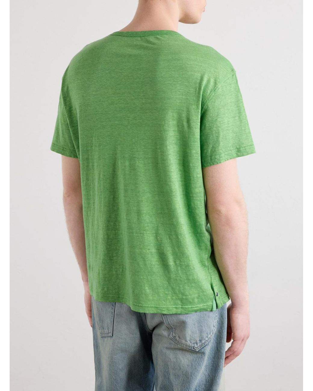 God's True Cashmere Green Signature Linen T-Shirt for men