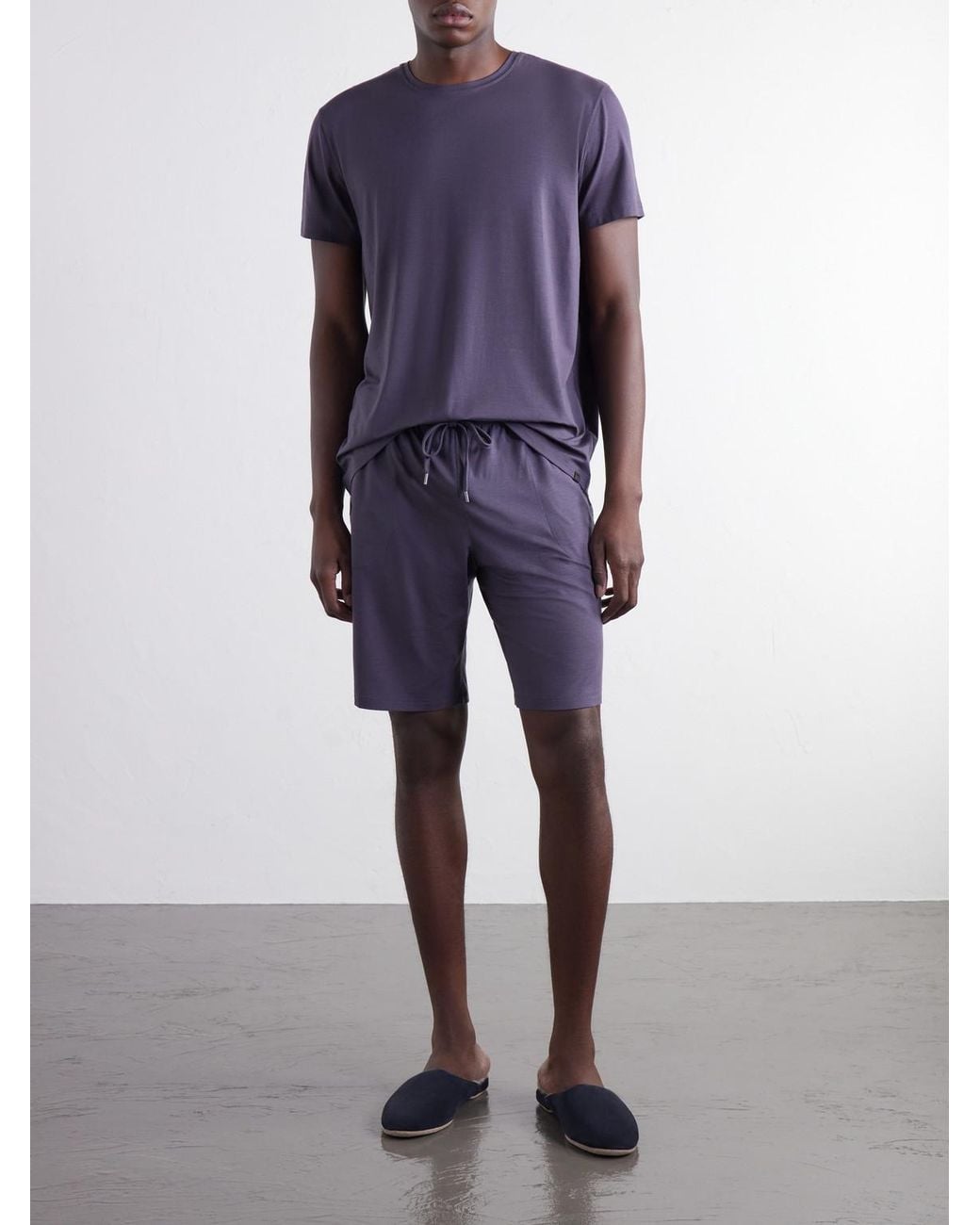 Derek Rose Blue Basel Stretch-Modal Jersey Pyjama T-Shirt for men