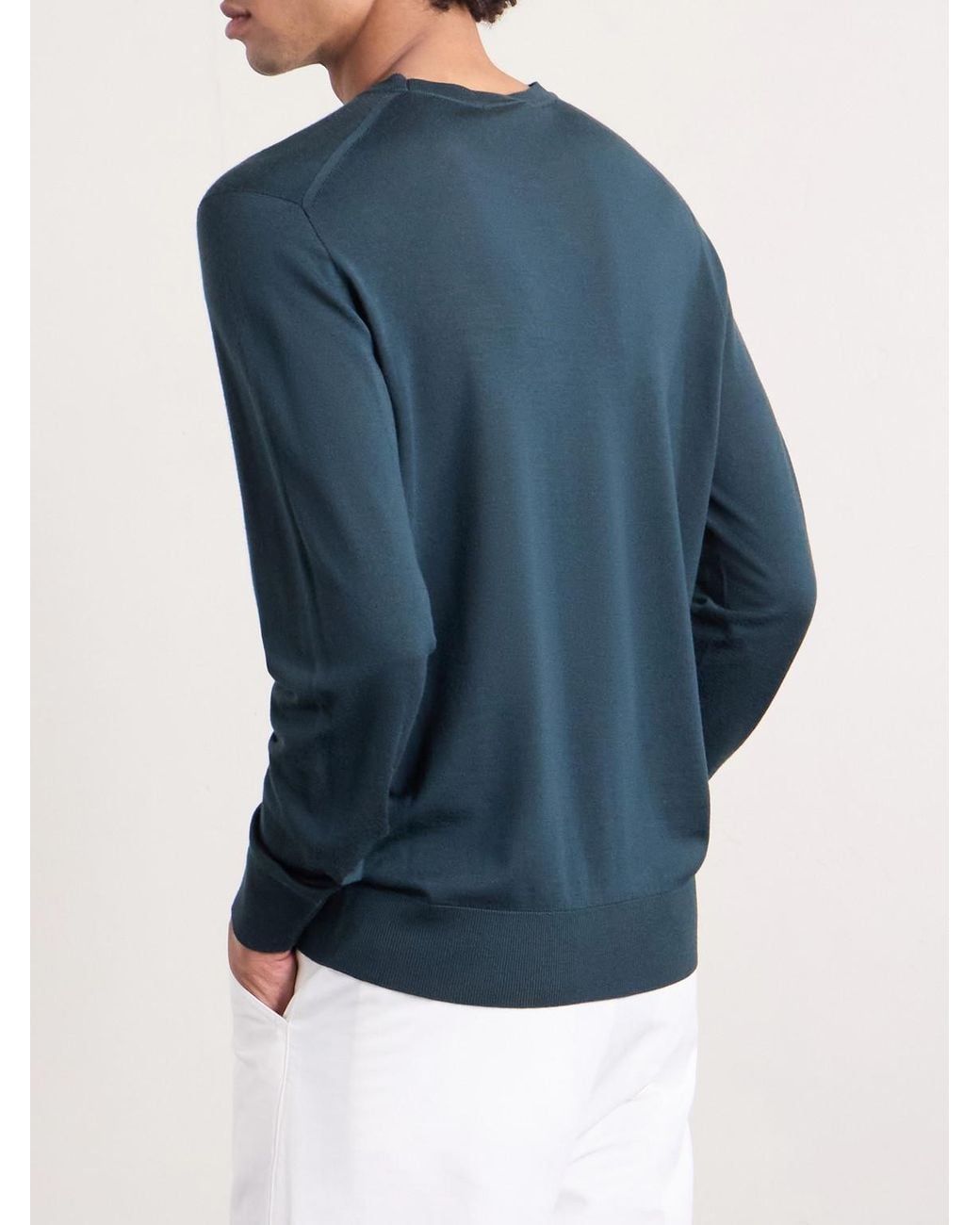 Sease Blue Lasca Wish Virgin Wool T-Shirt for men