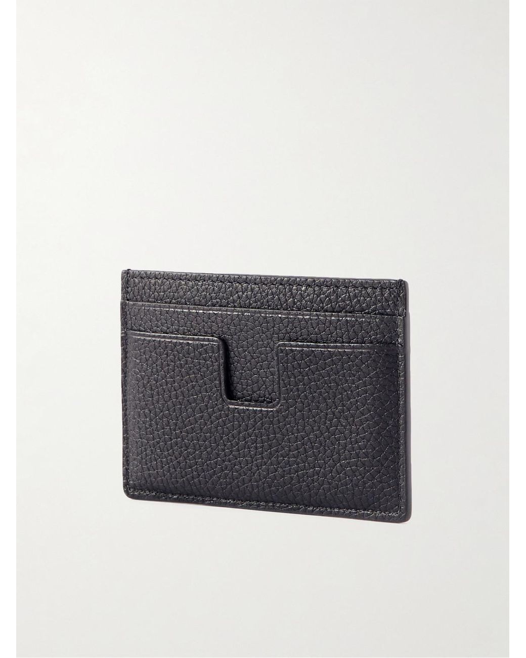 Tom Ford Blue Full-Grain Leather Cardholder for men