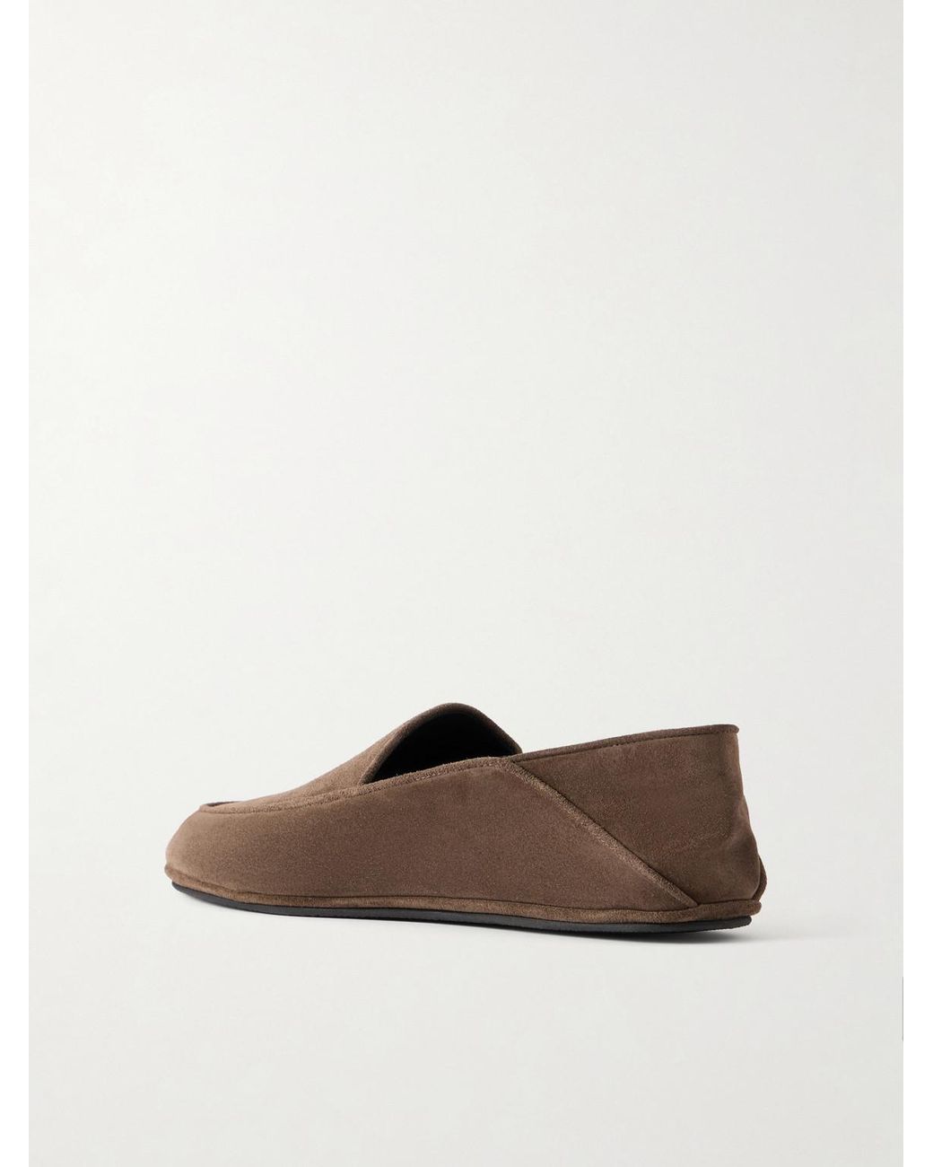John Lobb Brown Kingston Ii Collapsible-Heel Suede Loafers for men