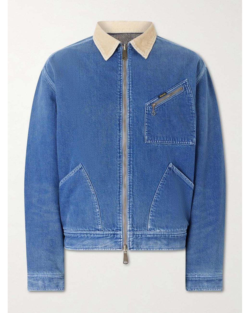 Kapital Blue Virgin Mary Reversible Corduroy-trimmed Denim Jacket for men