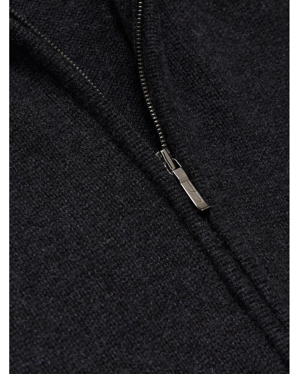 Loro Piana Blue Cashmere Zip-Up Sweater for men