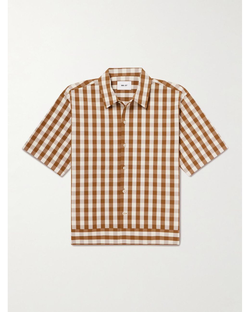 NN07 Natural Reed 50071 Gingham Cotton Overshirt for men