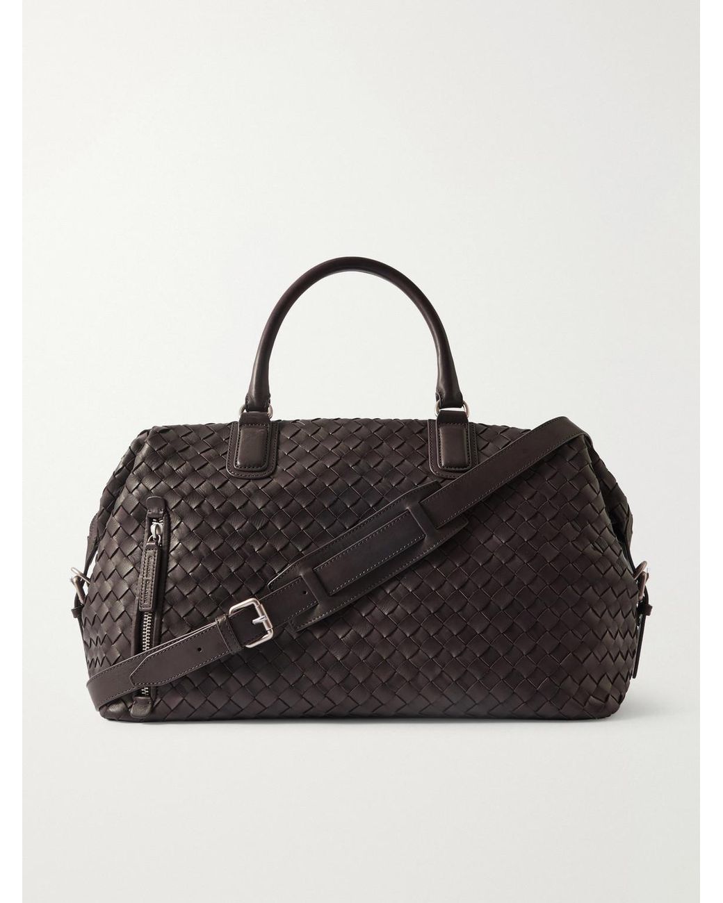 Officine Creative Black Armor/019 Woven Leather Weekend Bag for men