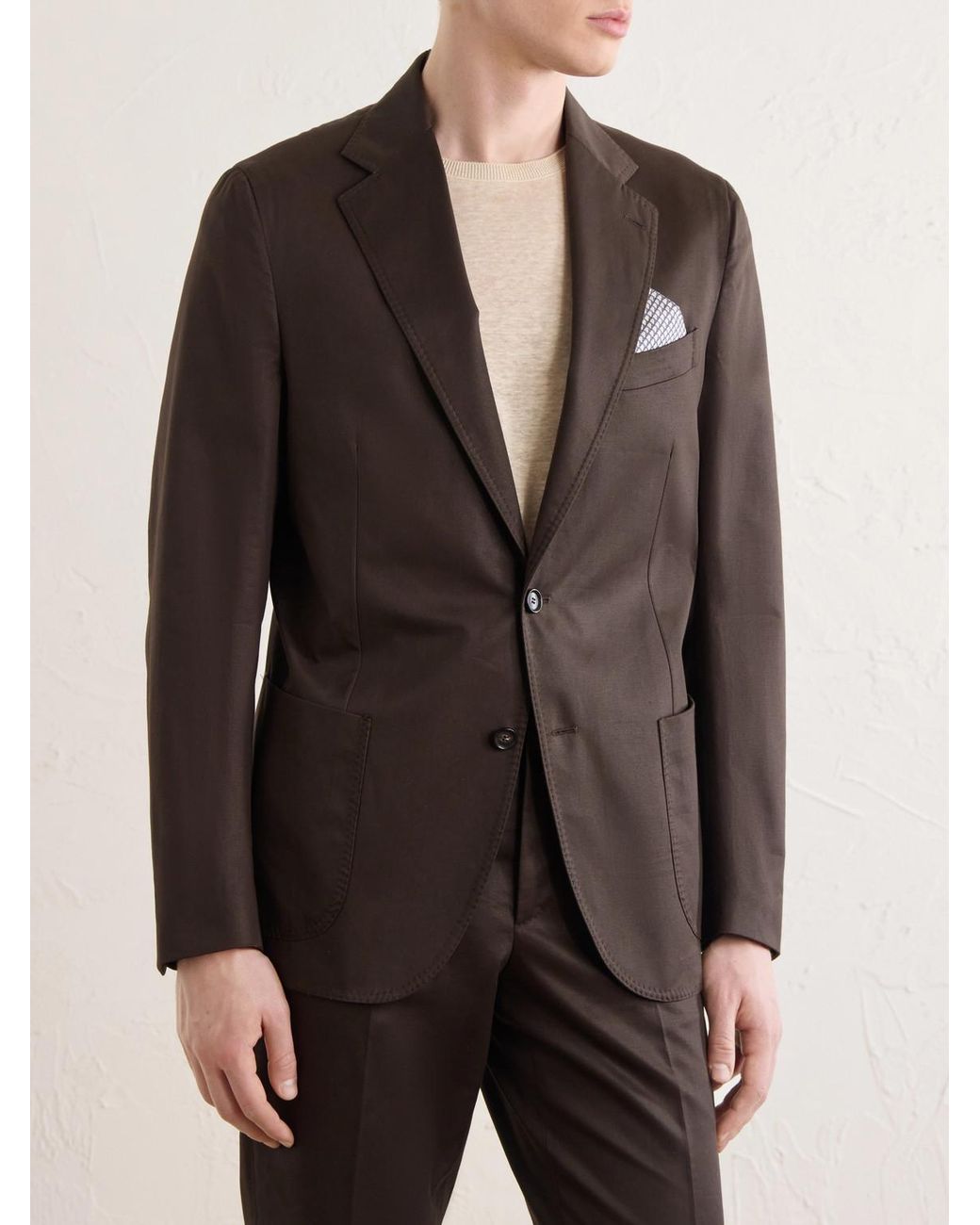 De Petrillo Black Cotton Suit Jacket for men