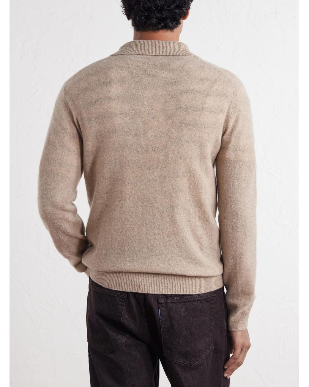 Altea White Wool And Cashmere-Blend Polo Sweater for men