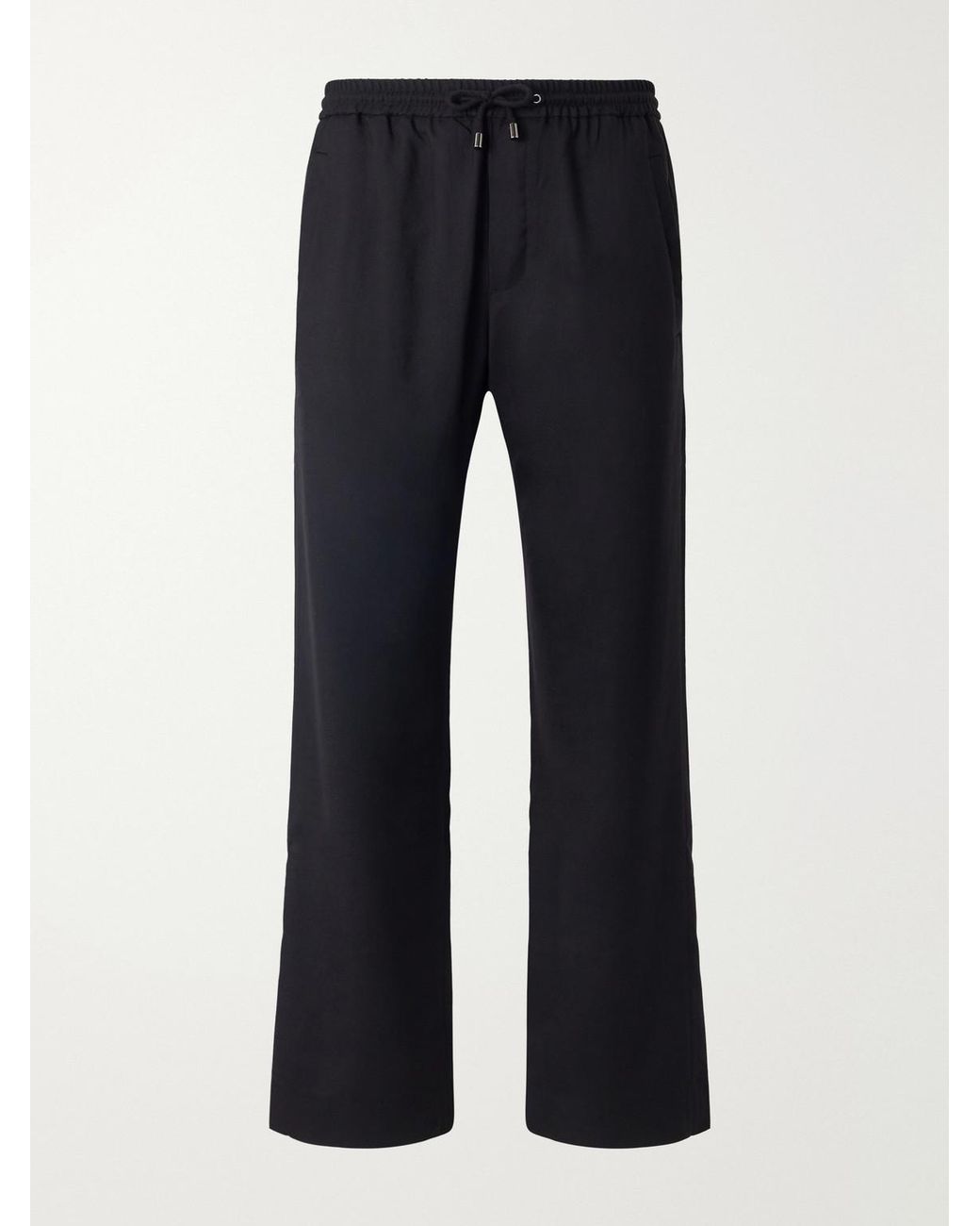 God's True Cashmere Blue Straight-Leg Cashmere-Twill Drawstring Trousers for men
