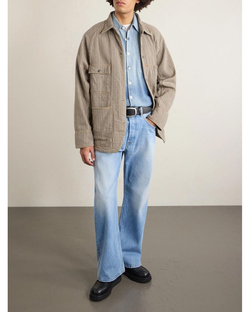 Kapital Natural Pinstriped Cotton-blend Twill Jacket for men