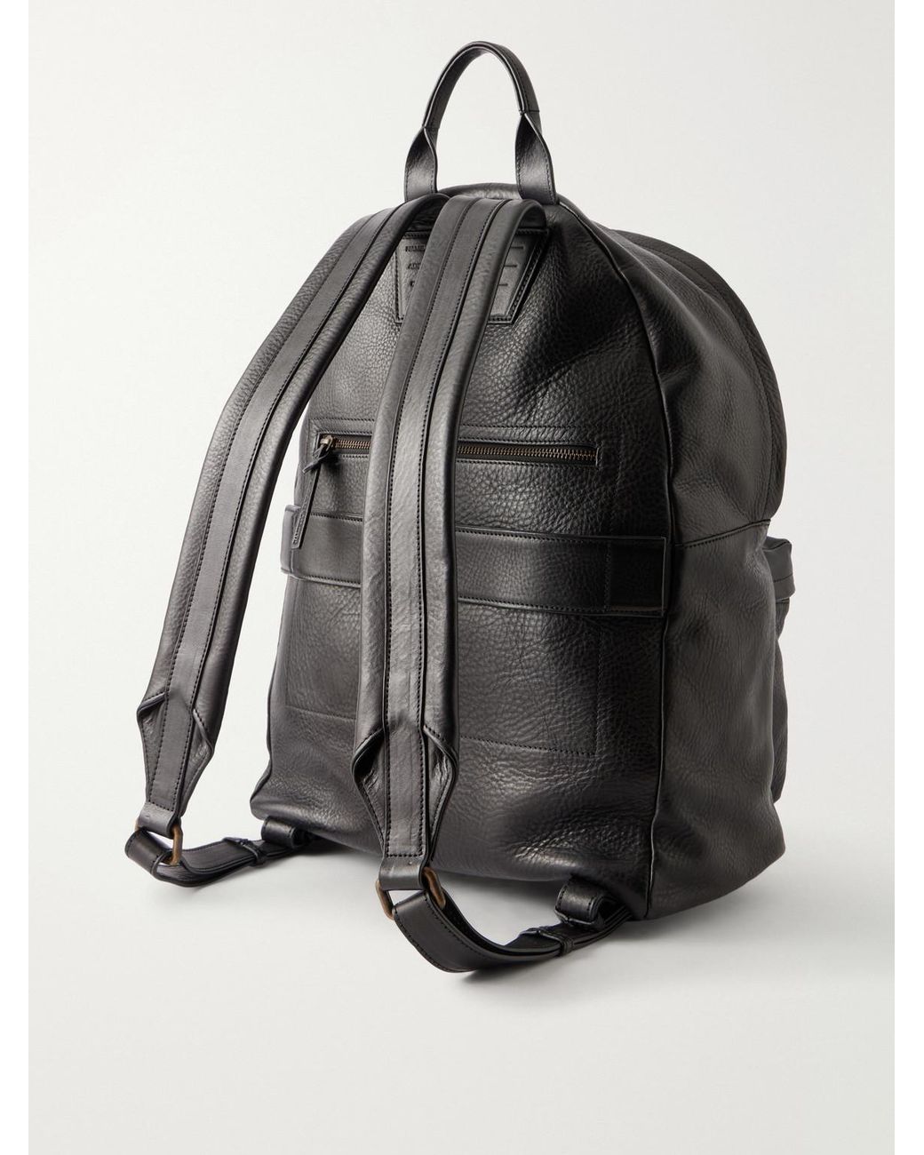 Officine Creative Black Oc Pack/001 Leather Backpack for men