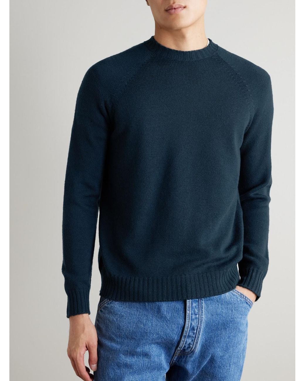 Denver Extrafine Merino Wool Sweater di John Smedley in Blue da Uomo