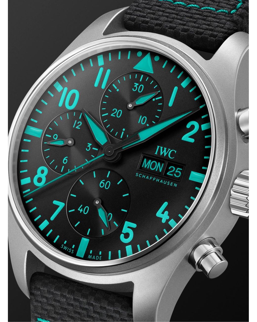 Iwc Black Pilot's Watch Mercedes-Amg Petronas Formula One Team Edition Automatic Chronograph Titanium Watch, Ref. Iw388108 for men