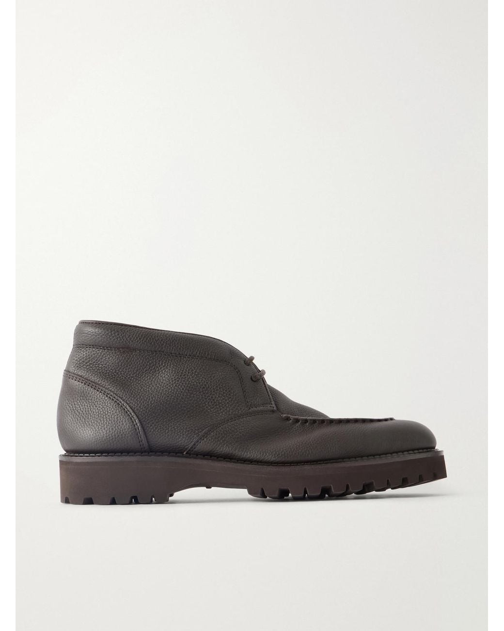 John Lobb Brown Field Full-Grain Leather Desert Boots for men