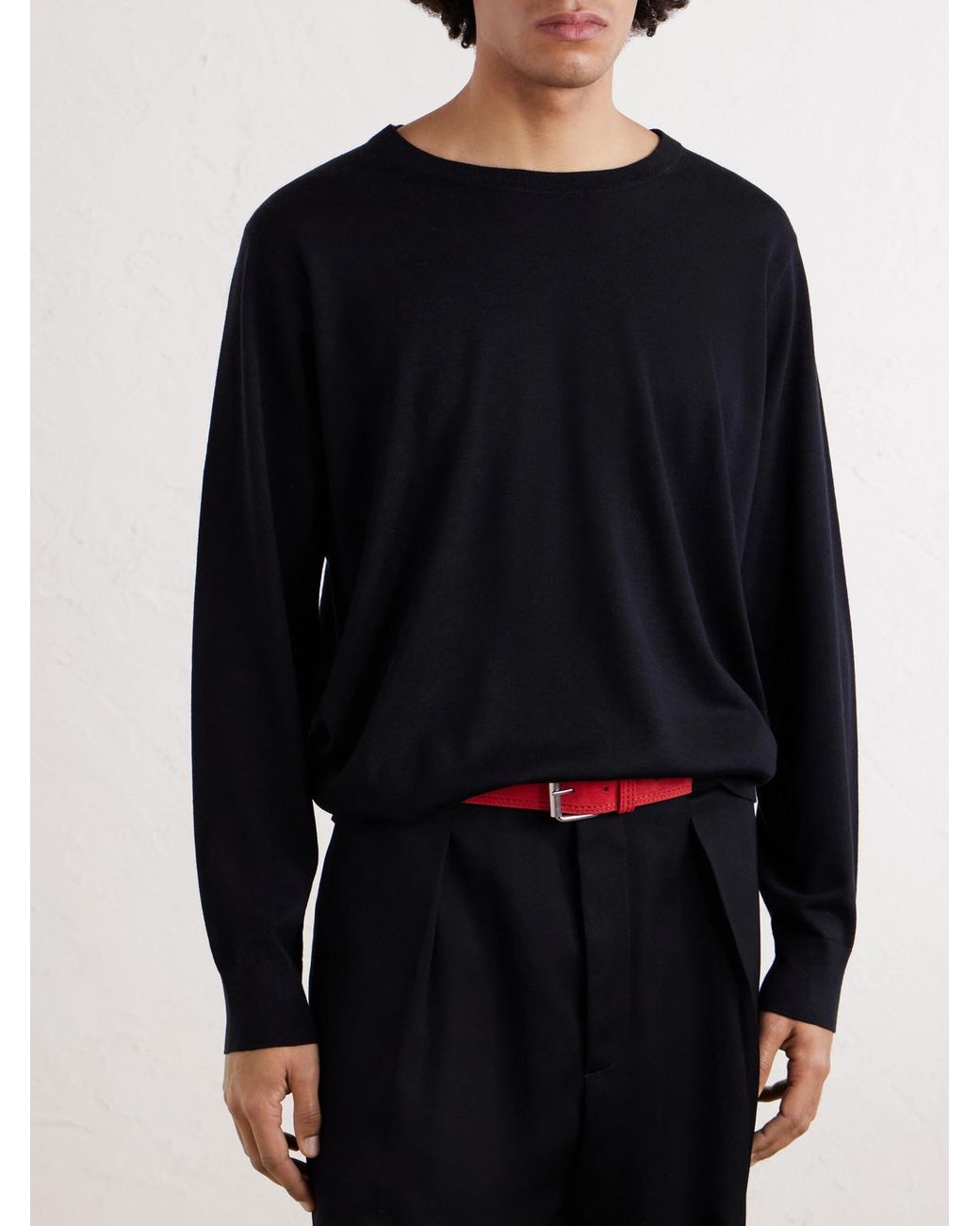 Dries Van Noten Blue Merino Wool Sweater for men