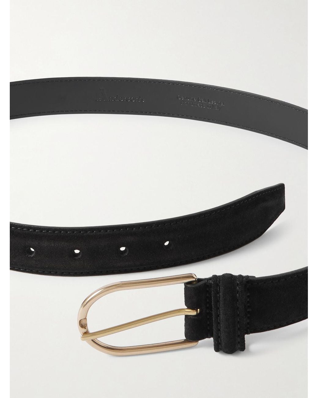 Andersons Black 3Cm Suede Belt for men