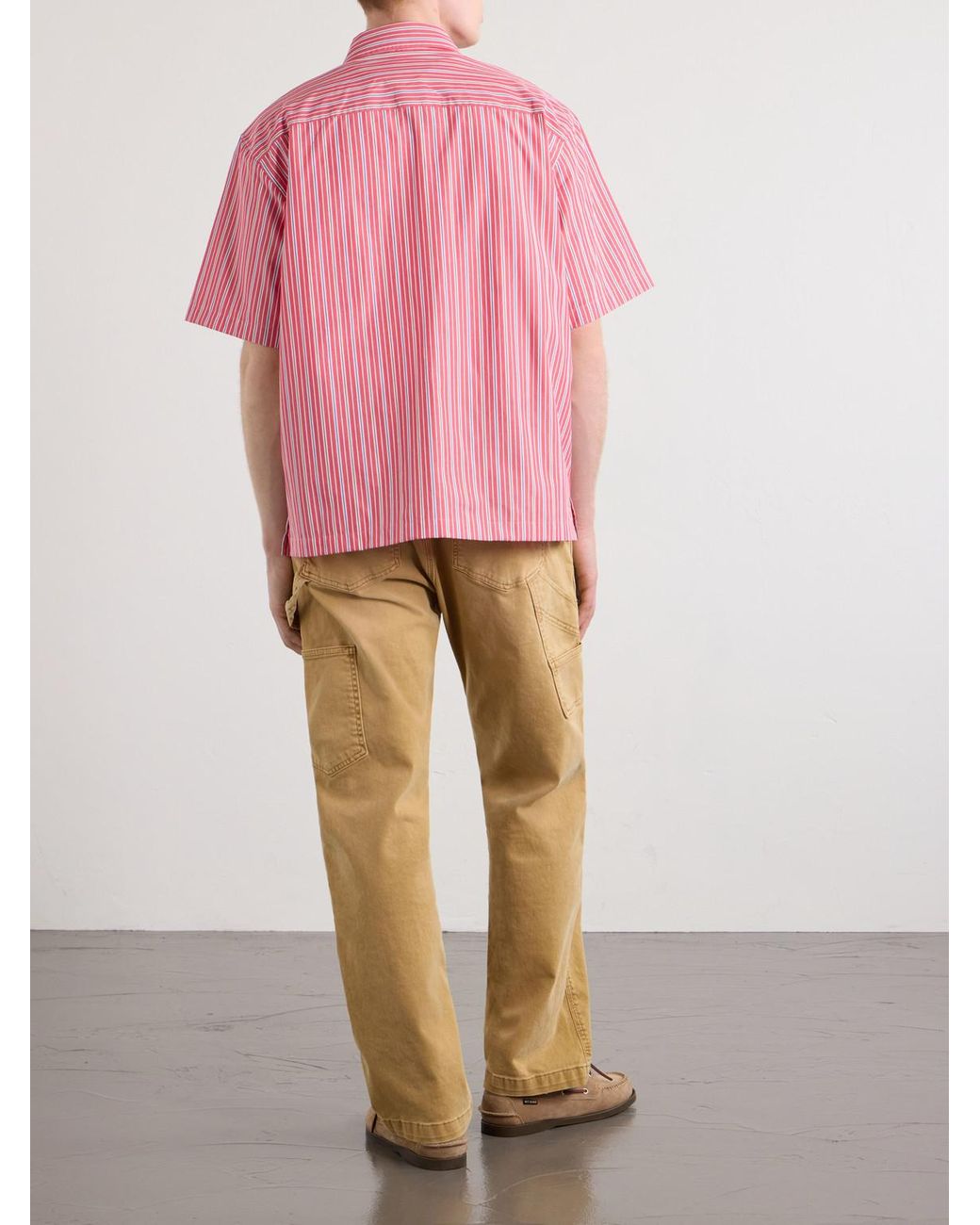 Aimé Leon Dore Pink Striped Cotton-Poplin Shirt for men