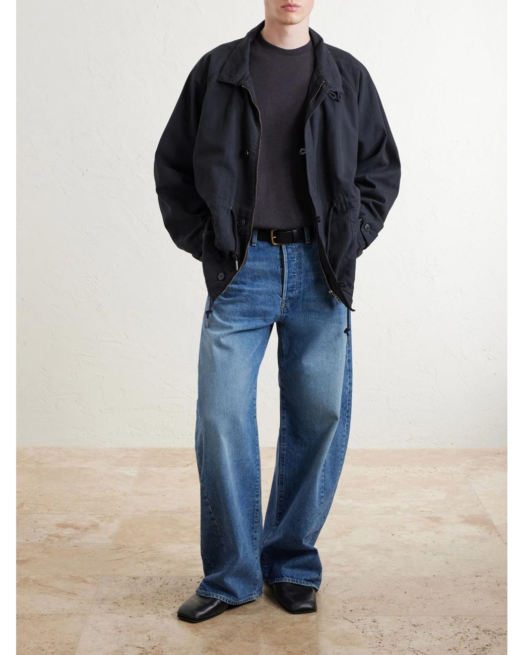 A.PRESSE Blue Cotton And Cashmere-Blend T-Shirt for men