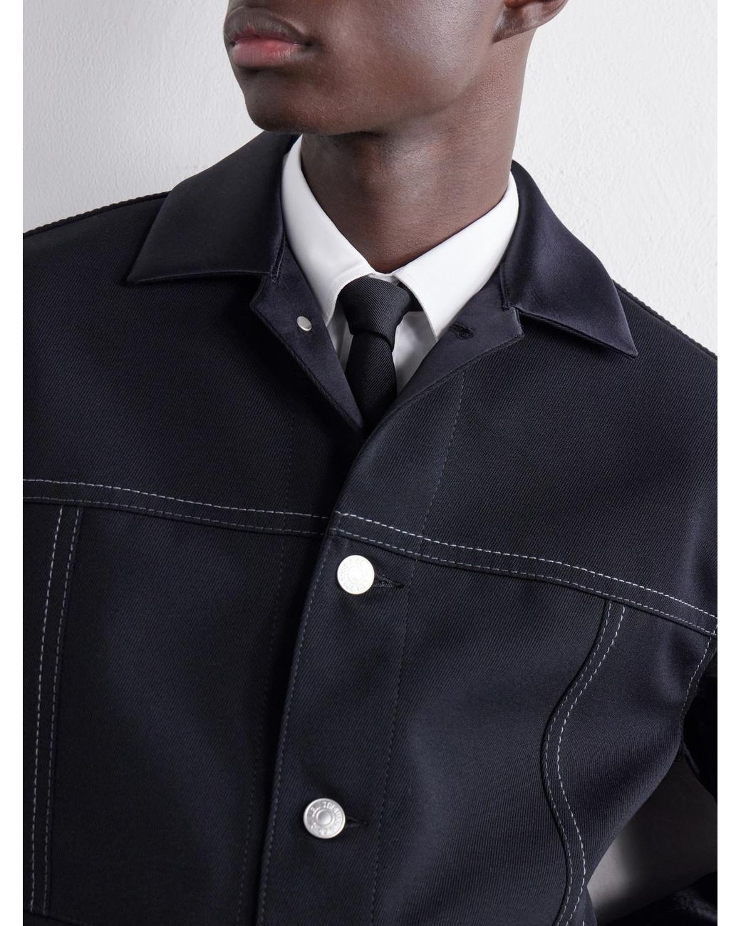 Junya Watanabe Blue Levi's Satin-Trimmed Wool-Twill Jacket for men