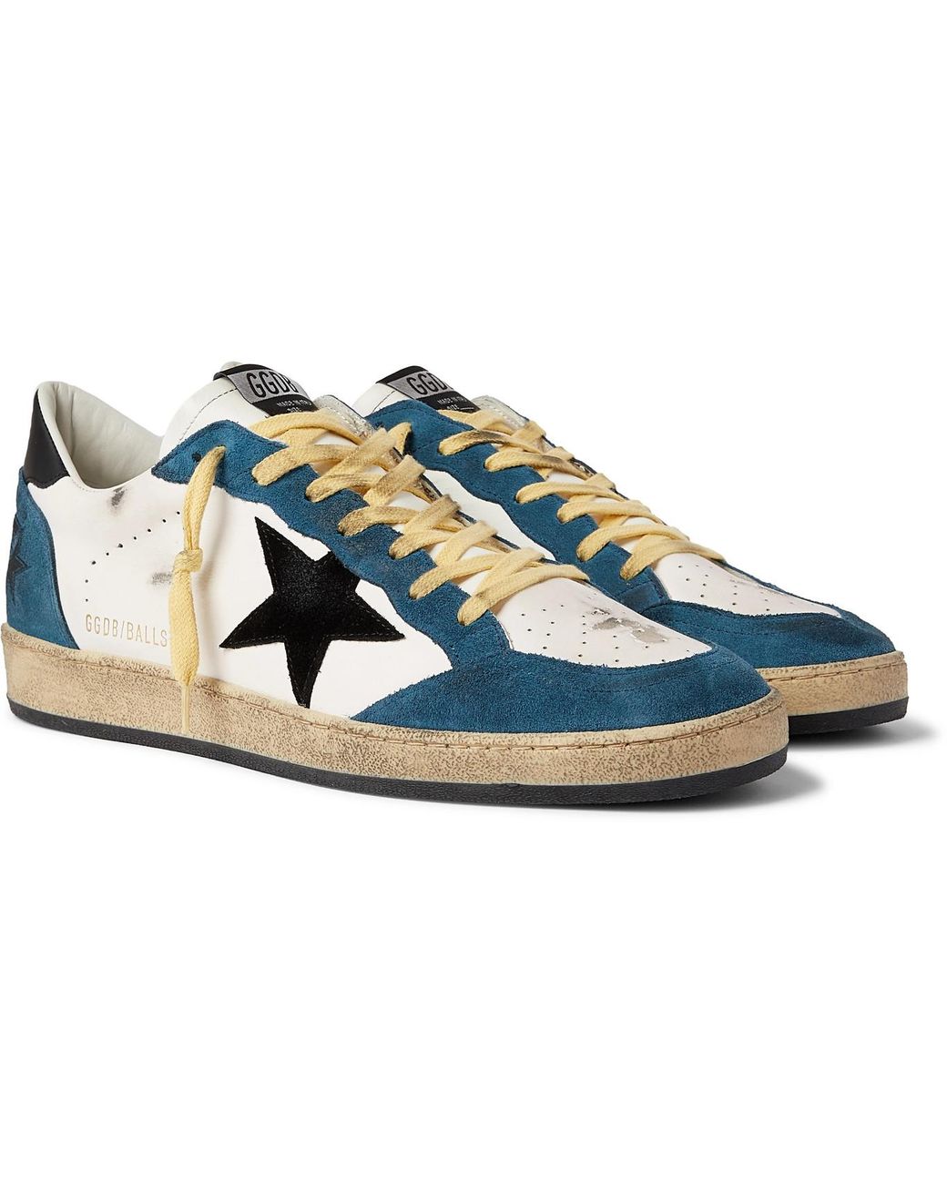 Golden Goose Deluxe Brand Ballstar Distressed Leather And Suede ...