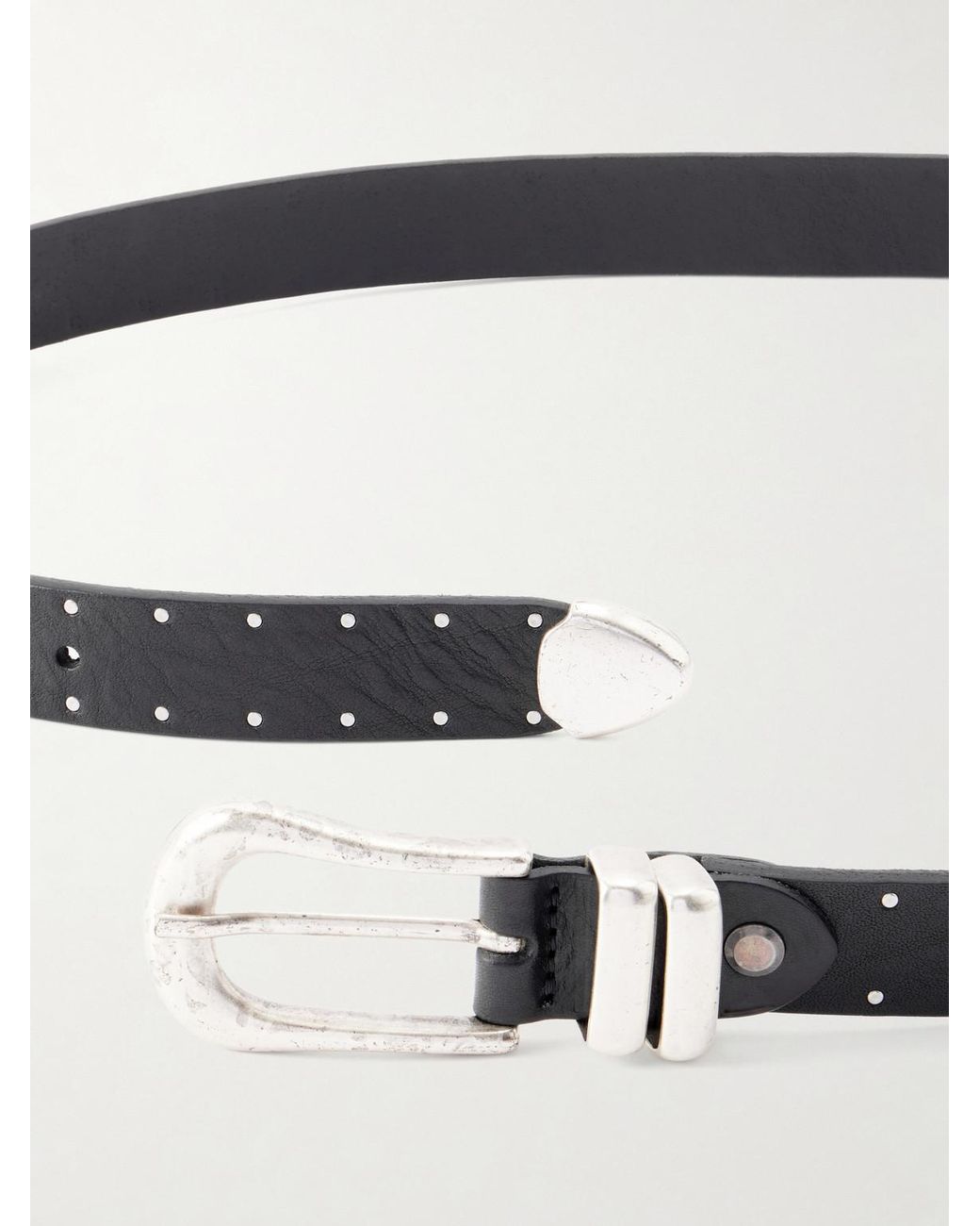 Second Layer Black The Doc 2Cm Studded Leather Belt for men