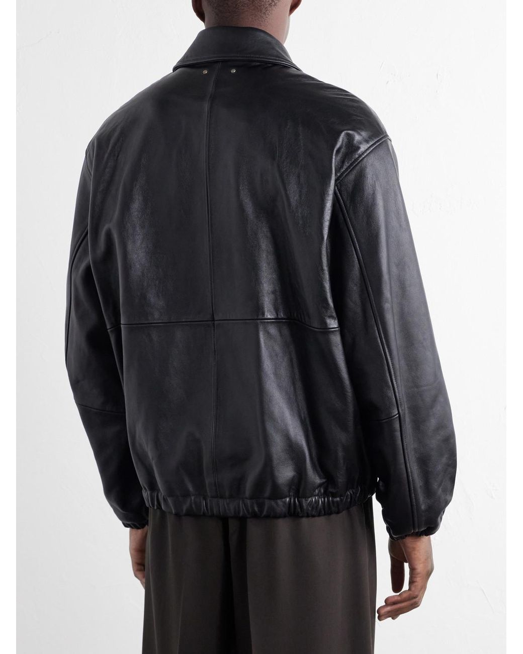 Ssstein Black Leather Jacket for men