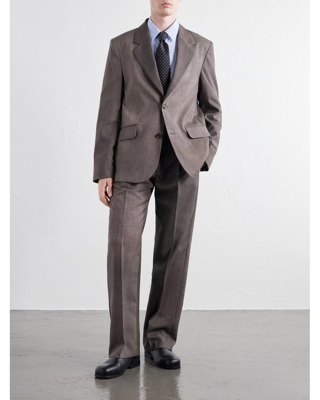 Our Legacy Brown Virgin Wool-Blend Twill Suit Jacket for men